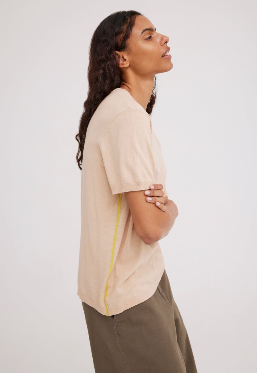 Jac + Jack NAGNATA Highlighter Tee - Sandstone Charteuse